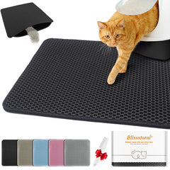 BlissStorm alfombrilla arena gatos, doble capa para facilitar la recogida de arena.