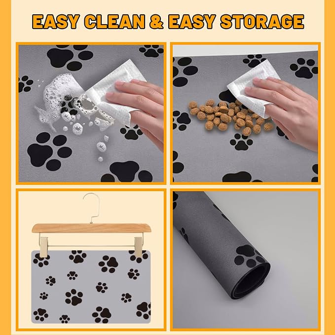 Blkjsgly alfombrilla para comidas y bebidas, ideal para hogares con mascotas.