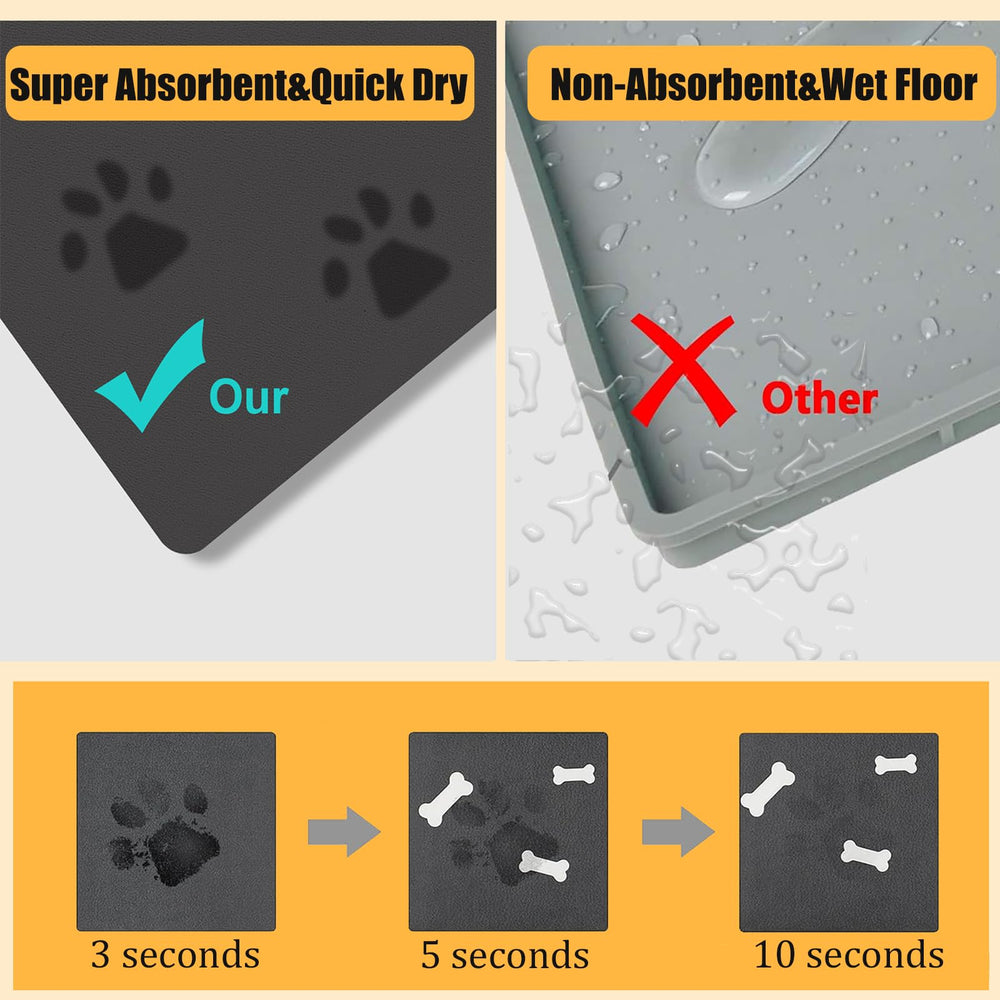 Blkjsgly alfombrilla uso múltiple para perros y gatos, ideal como base de alimentación.