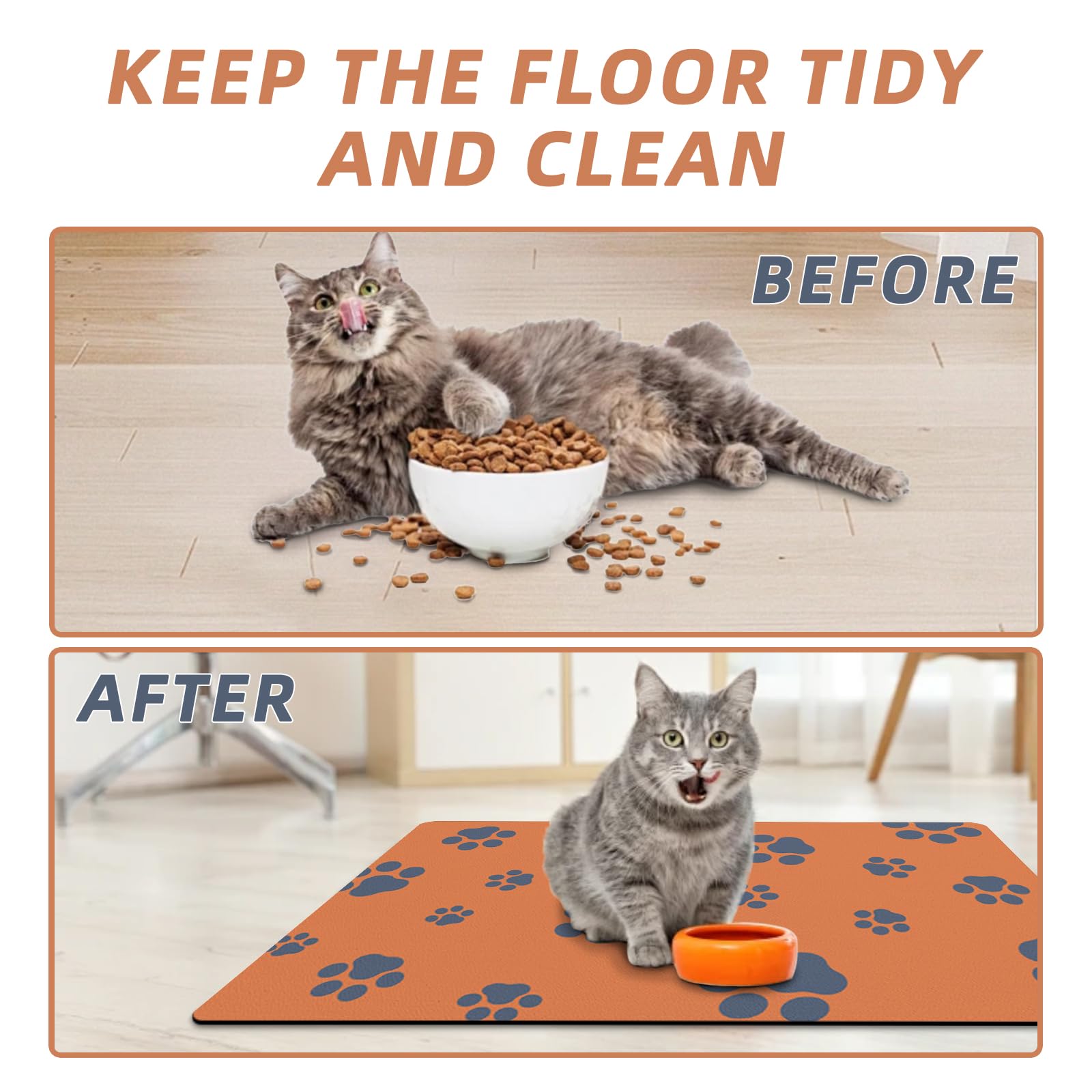Alfombrilla Blkjsgly fácil de limpiar, ideal para derrames de comida y agua.