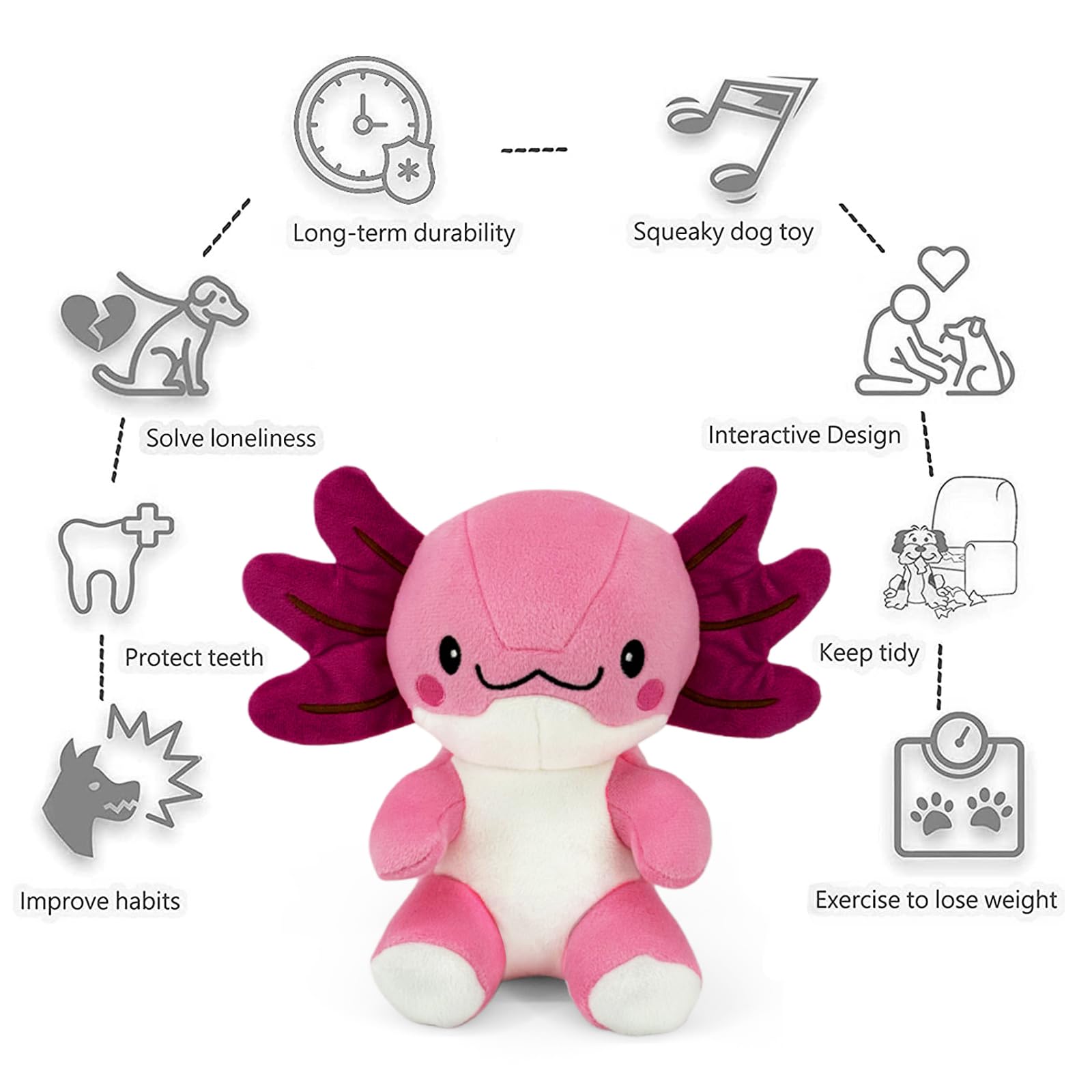 Axolotl de Blnboimrun juguete interactivo con crujido para estimular instintos.