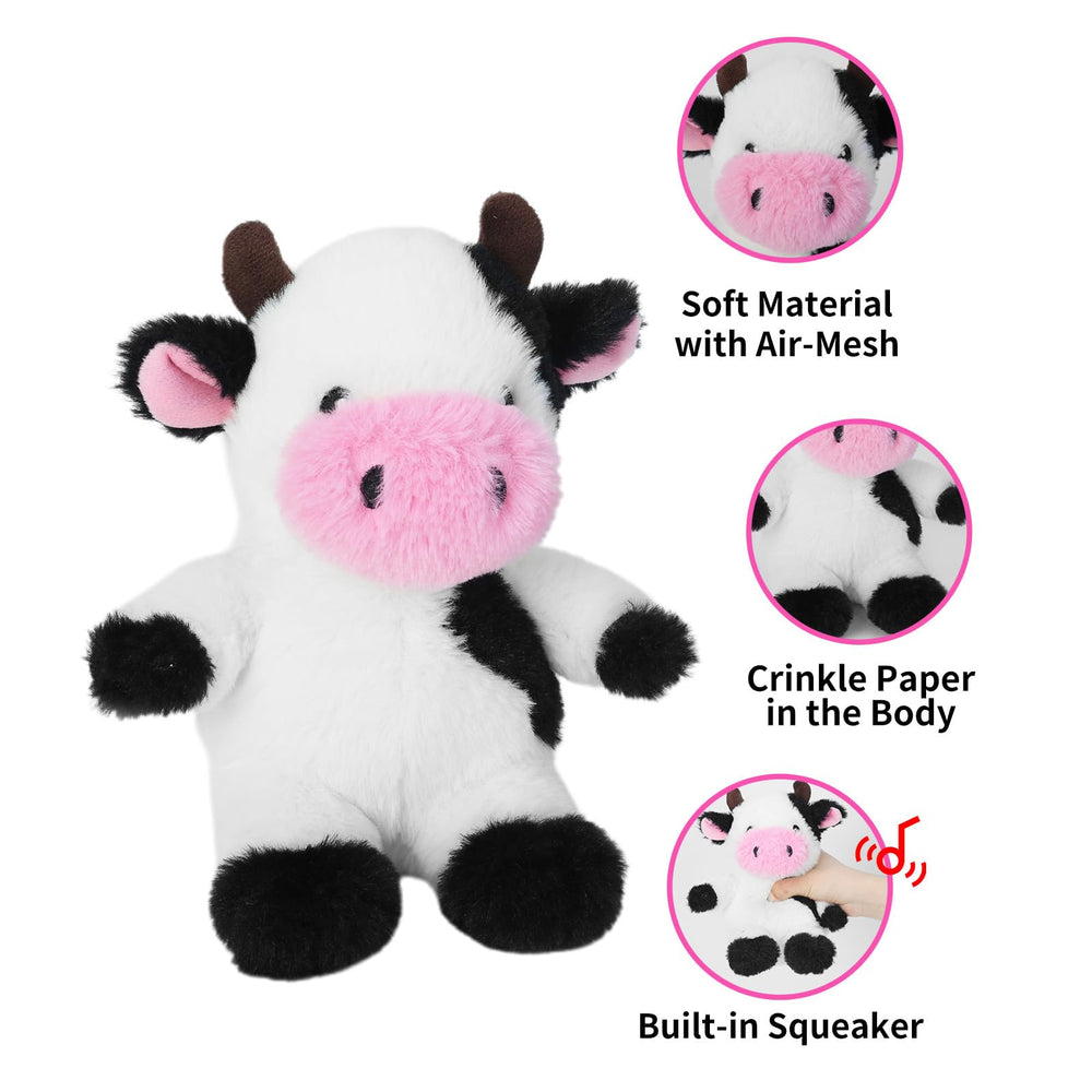 Juguete peluche Blnboimrun de vaca con crujido para masticar