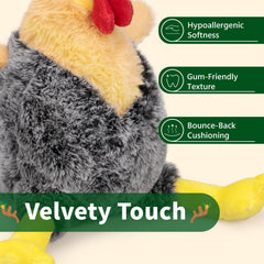 BluBrk juguete interactivo para perro, pollo de peluche que estimula el juego.