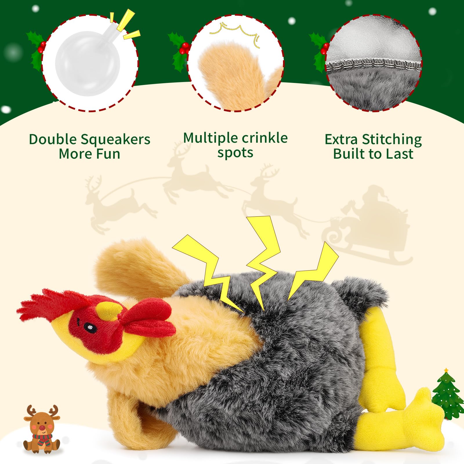 BluBrk peluche para perro con sonido doble, perfecto para sesiones divertidas.