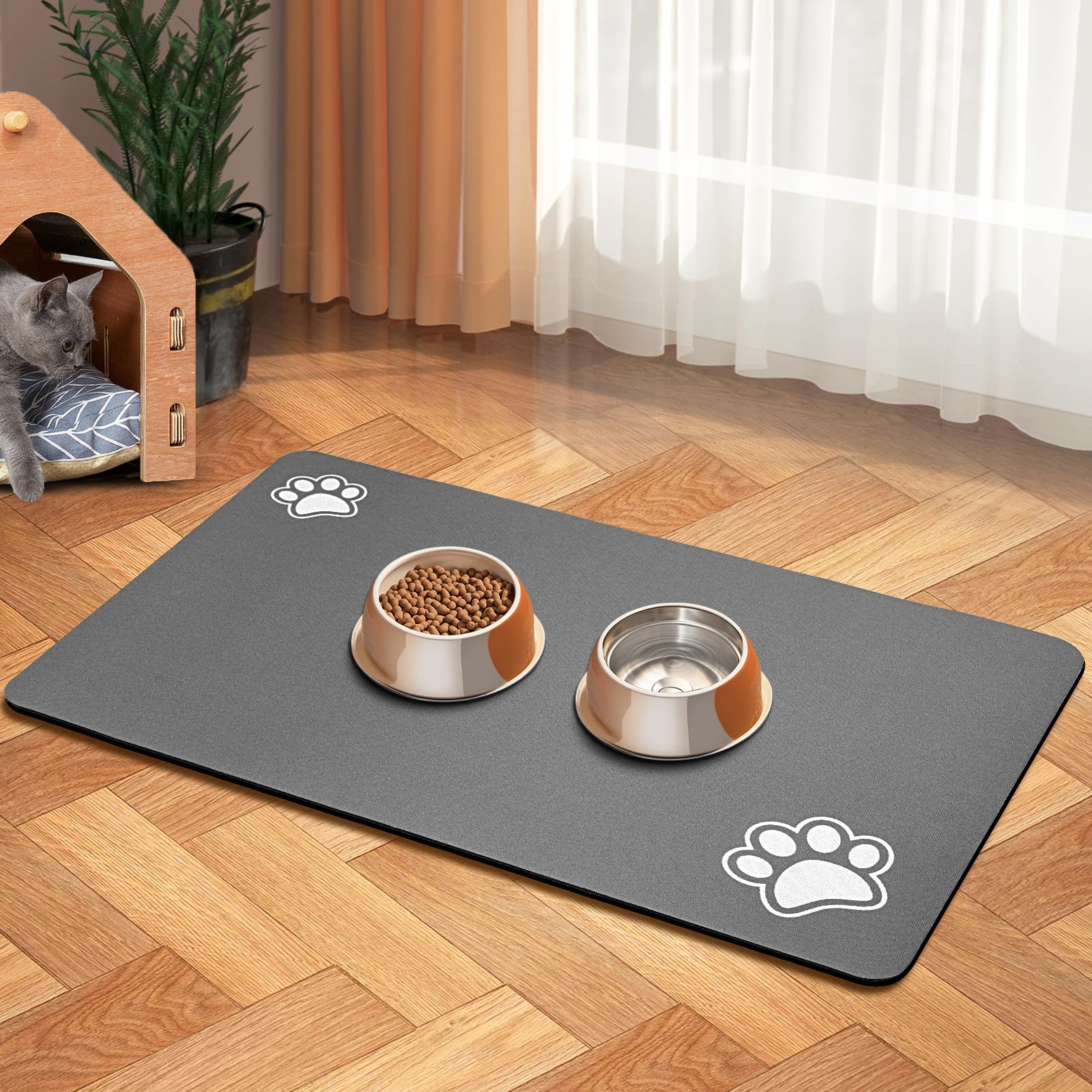 Almohadilla BLUE AYE absorbente para comida de perro, evita derrames.