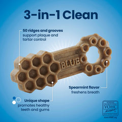 Blue Buffalo Dental Chews sabor menta promueve una boca más agradable tras cada mordisco.