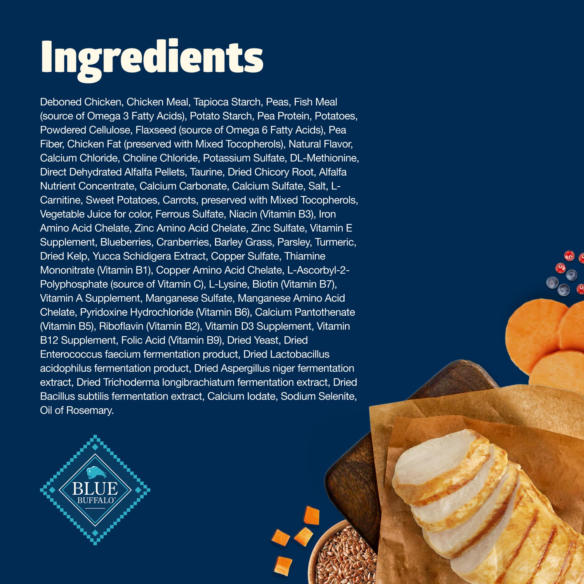 Blue Buffalo Freedom Grain-Free, ingredientes naturales para una comida seca para gatos indoor.