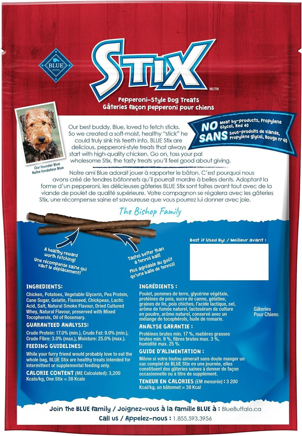 Blue Buffalo Stix: trozos suaves, perfectos para entrenamiento y refuerzo positivo.