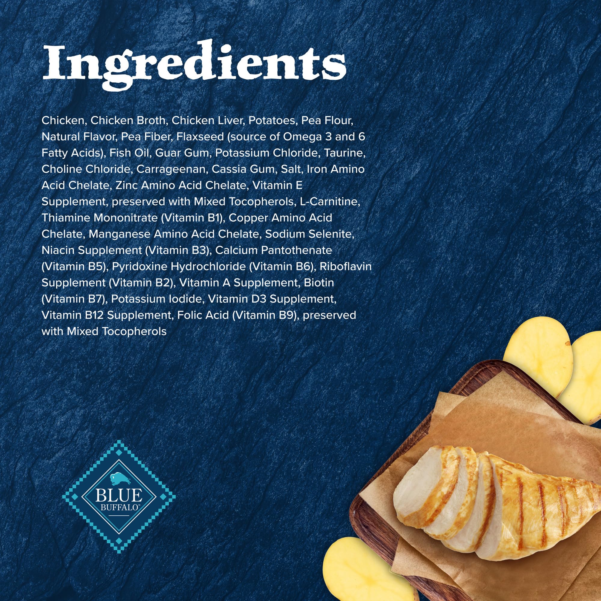 Blue Buffalo Wilderness empaque mejorado, destacando ingredientes y beneficios.