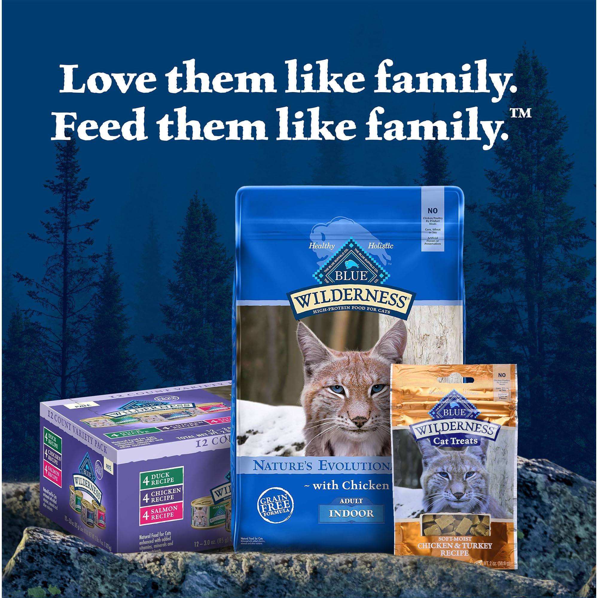 Blue Buffalo Wilderness Paté con ingredientes naturales para gatos.