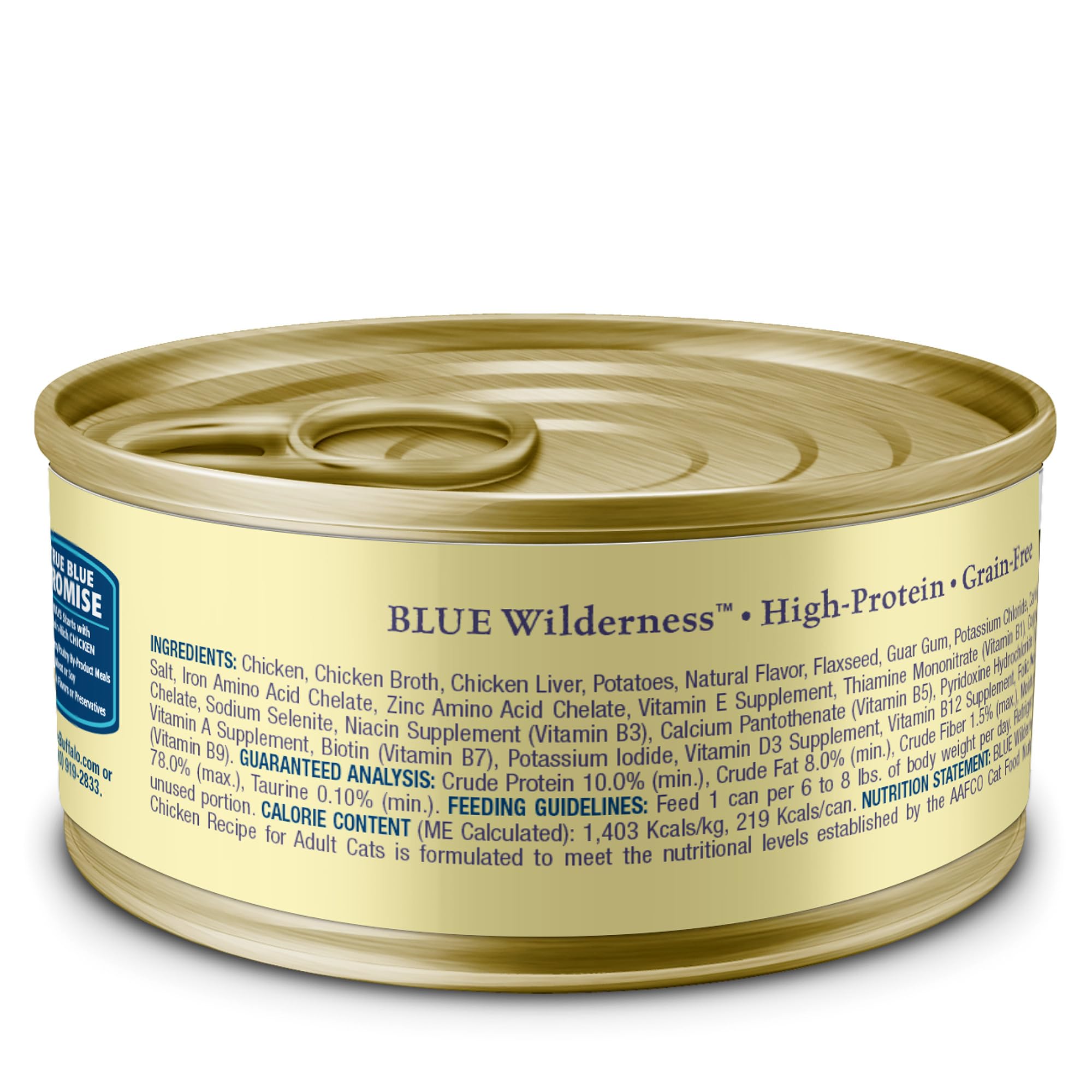 Blue Buffalo Wilderness Paté, textura suave para la hora de comer de tu gato.