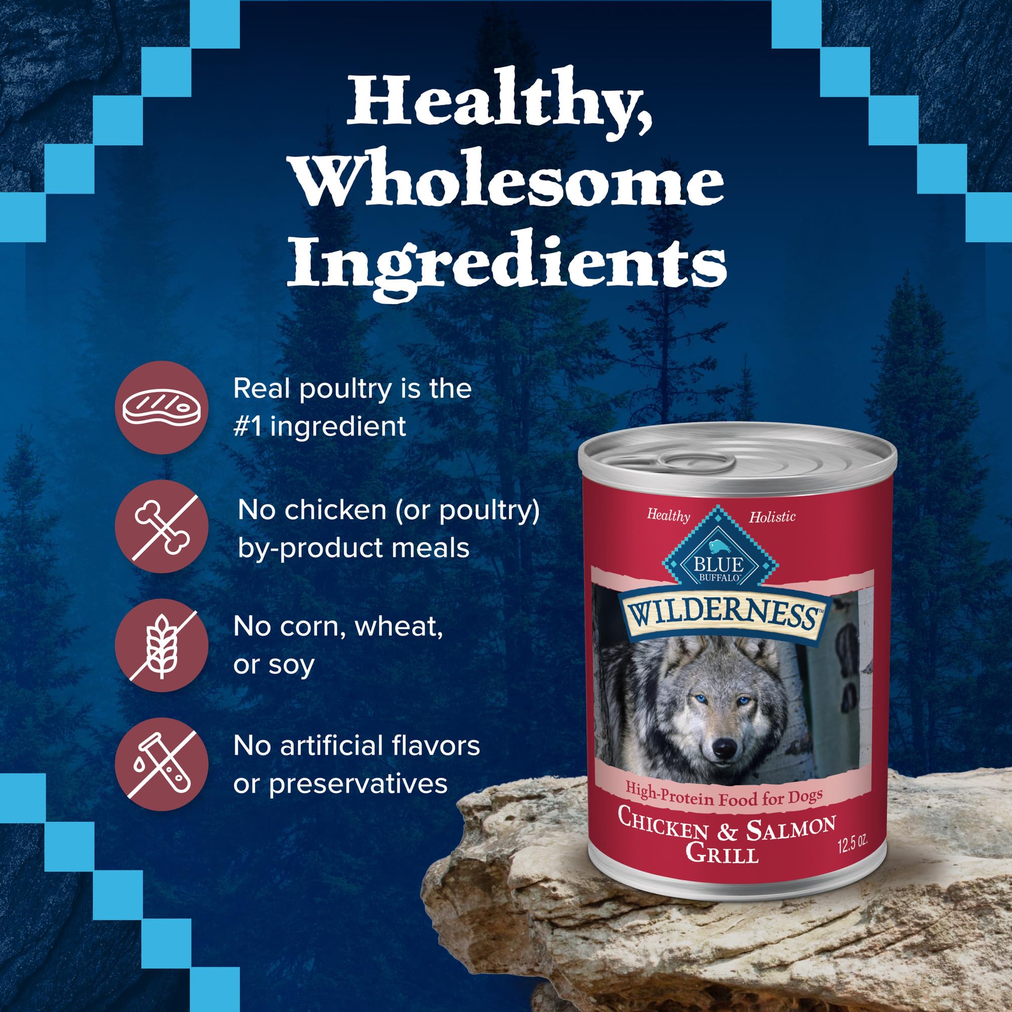 Blue Buffalo Wilderness: alta proteína para perros activos y enérgicos.