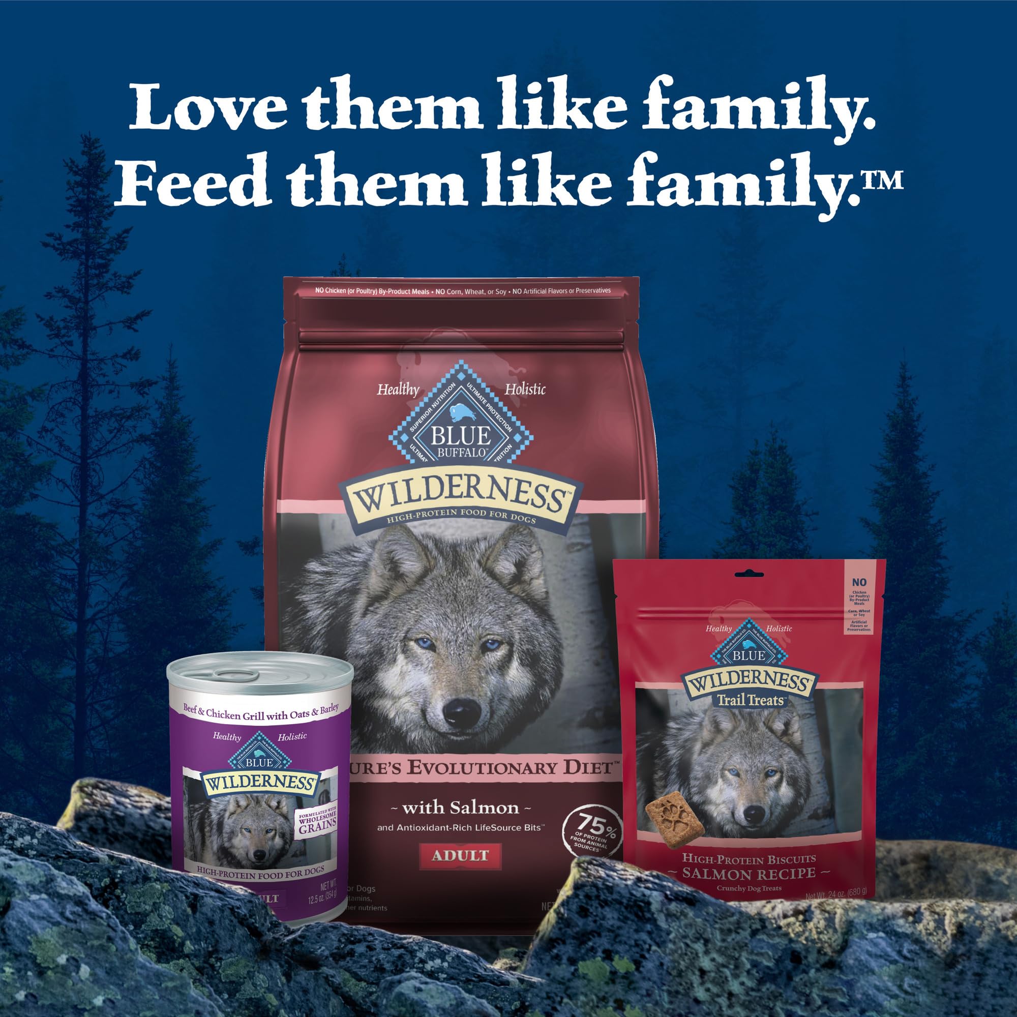 Blue Buffalo Wilderness Salmón: envase de 4,5 lb para pruebas o consumo diario.
