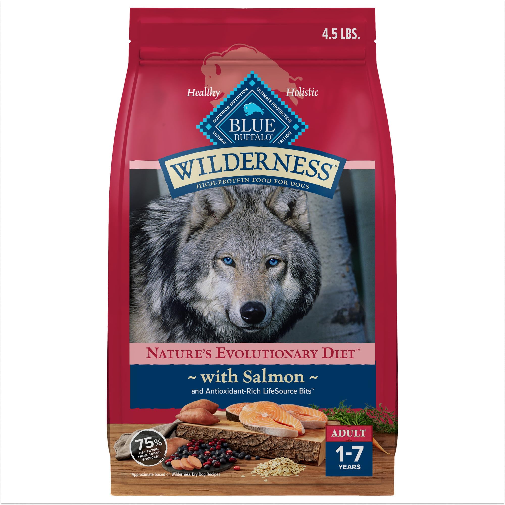 Blue Buffalo Wilderness Salmón: ingrediente principal real para proteína de calidad.