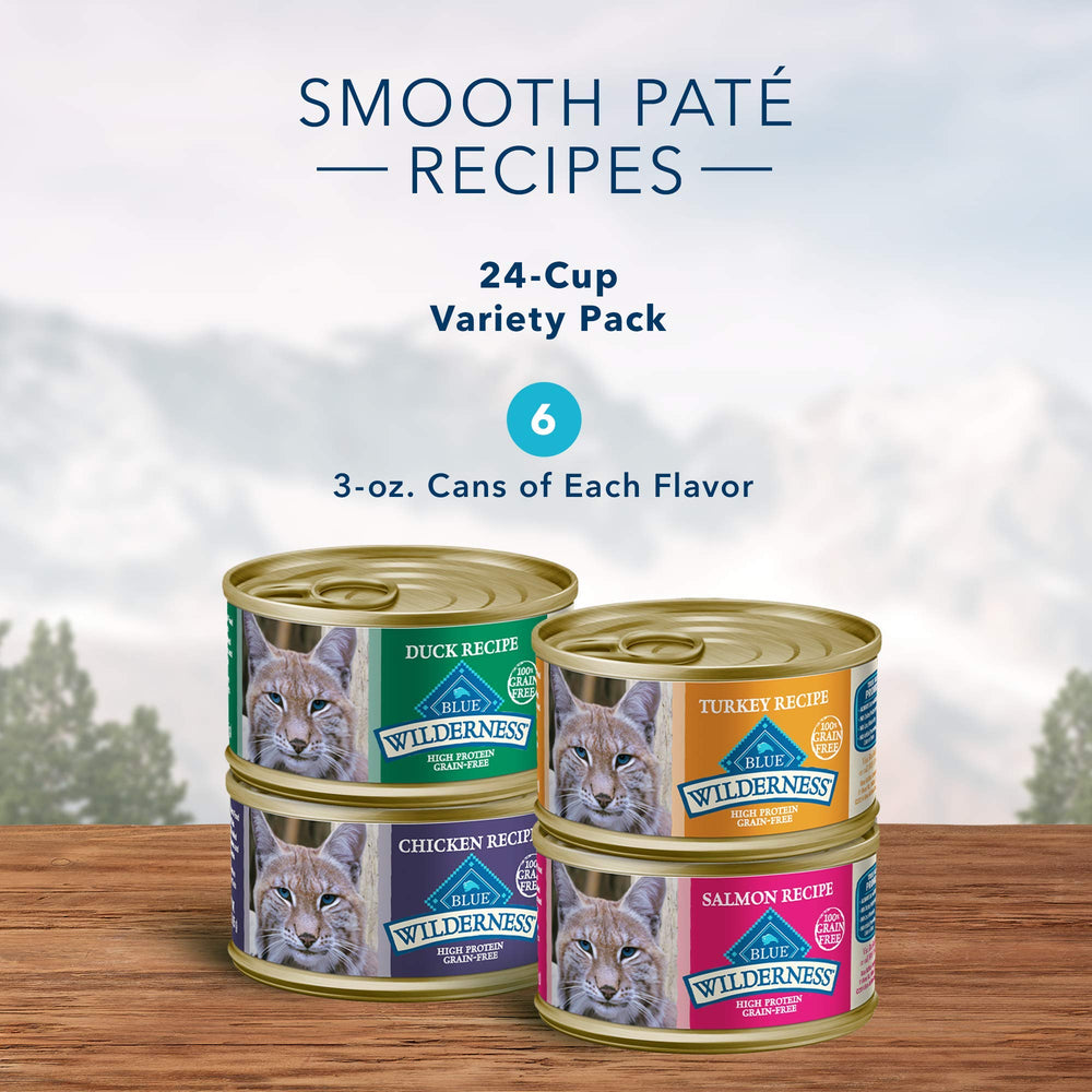 Blue Buffalo Wilderness salmón-pate, sabor real para gatos con energía