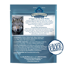 Blue Buffalo Wilderness Trail Toppers trozos de pollo en salsa espesa; perfecto como snack entre comidas.