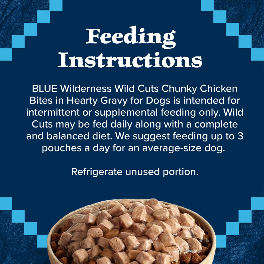 Blue Buffalo Wilderness Trail Toppers ingredientes de calidad; sin maíz, trigo ni soja.
