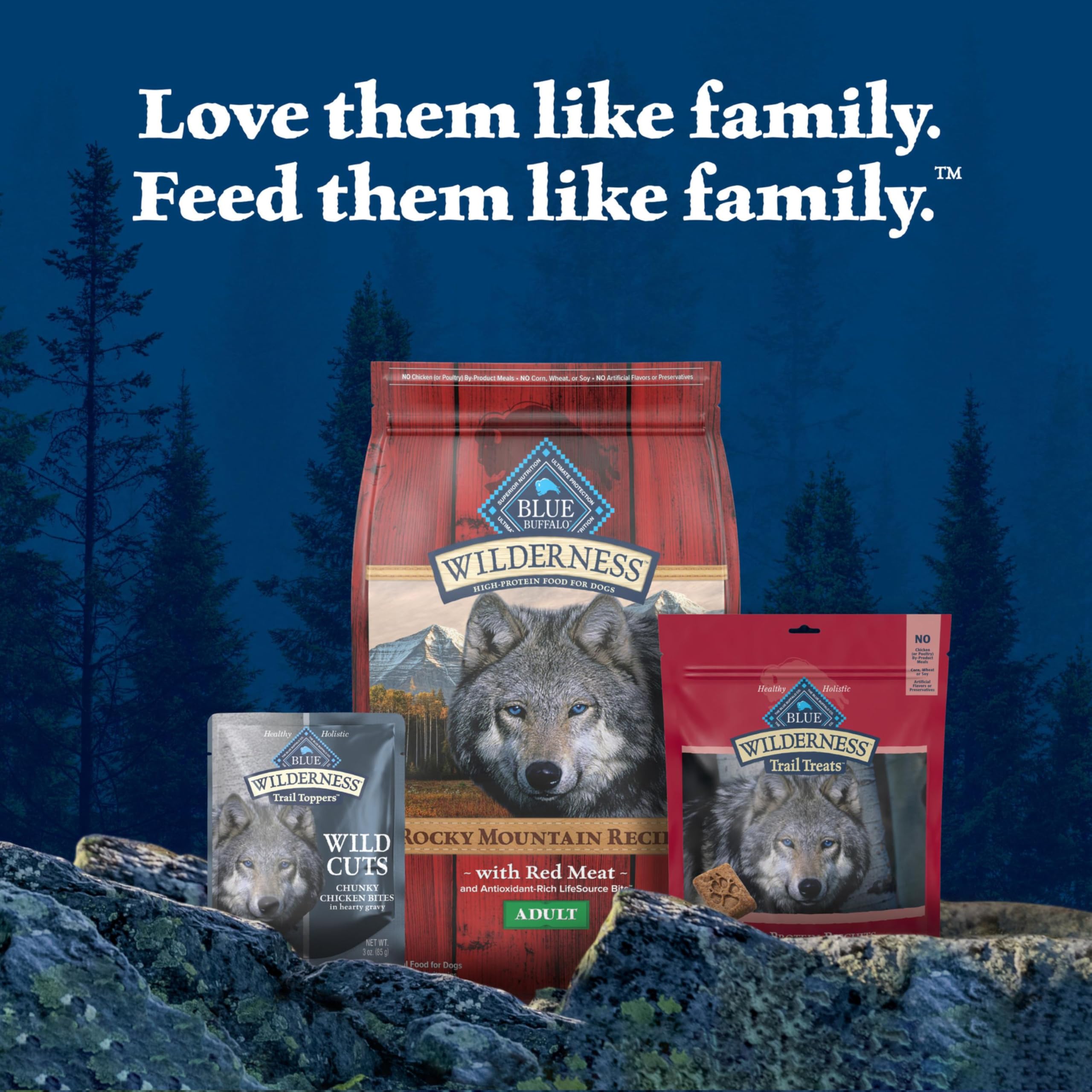 Blue Buffalo Wilderness Trail Toppers uso diario; complemento sabroso para perros activos.
