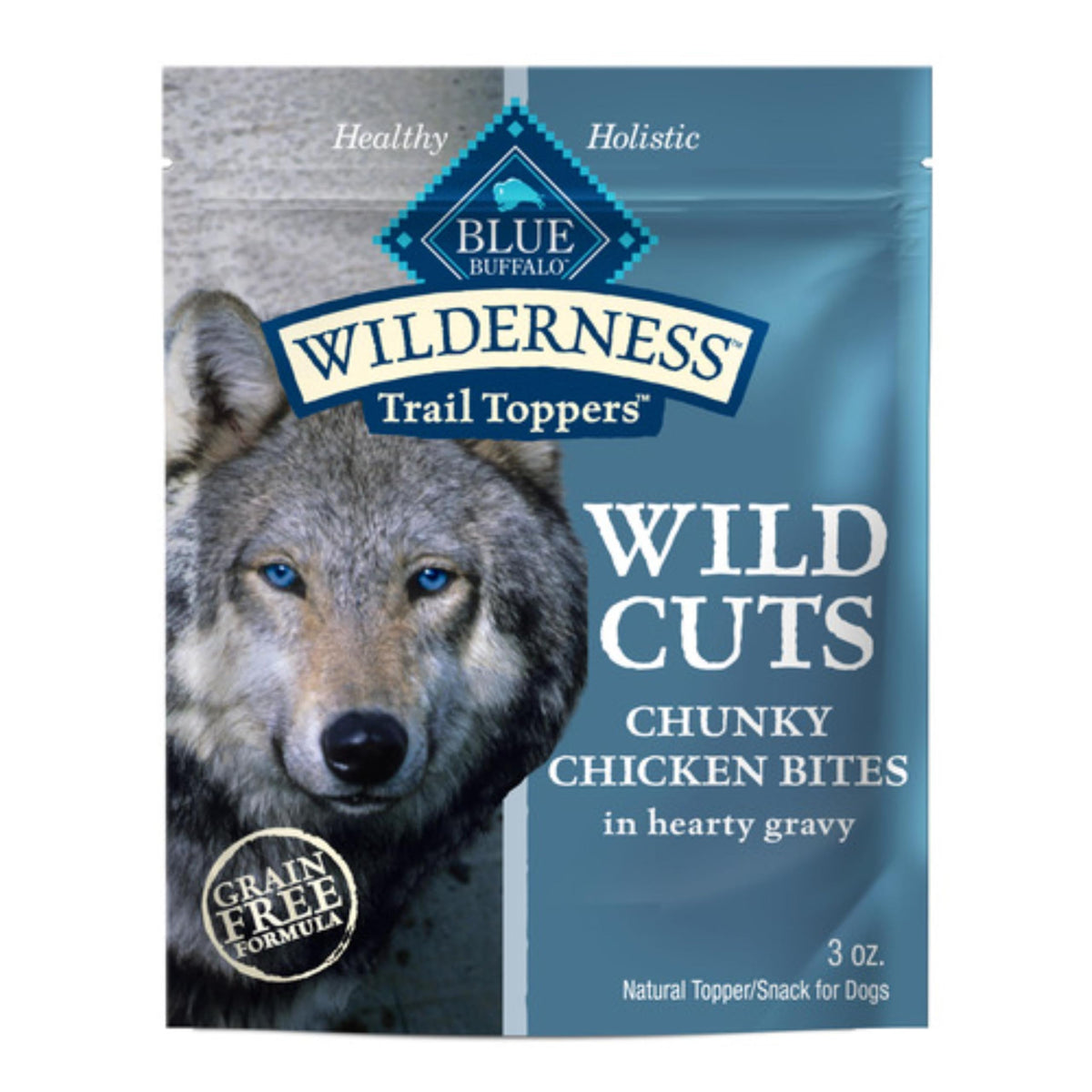 Blue Buffalo Wilderness Trail Toppers trozos de pollo en salsa; ideal para realzar el sabor.