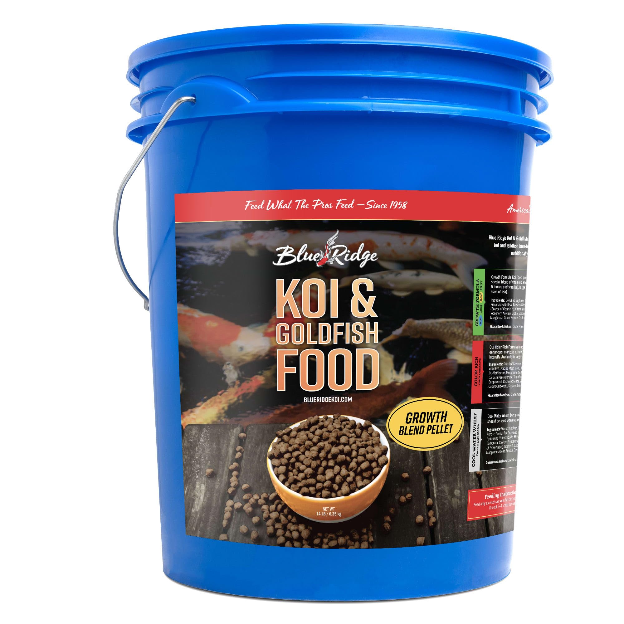 Blue Ridge: alimento kois, bolsa de 14 lb, pellets flotantes para alimentación segura