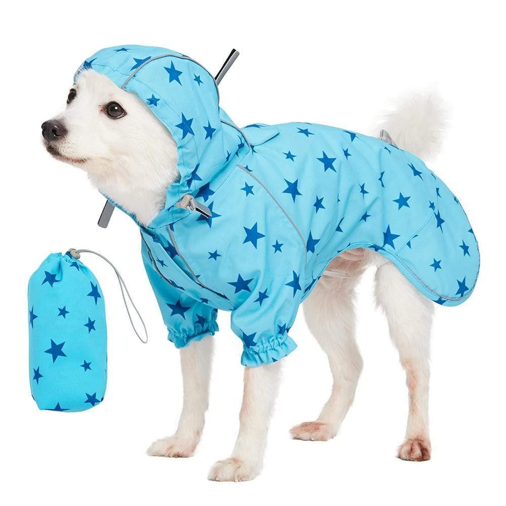 Blueberry Pet abrigo 18 frente protege durante paseos bajo lluvia