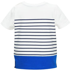 Camiseta Blueberry Pet de algodón suave con rayas azules, ideal para juego diario