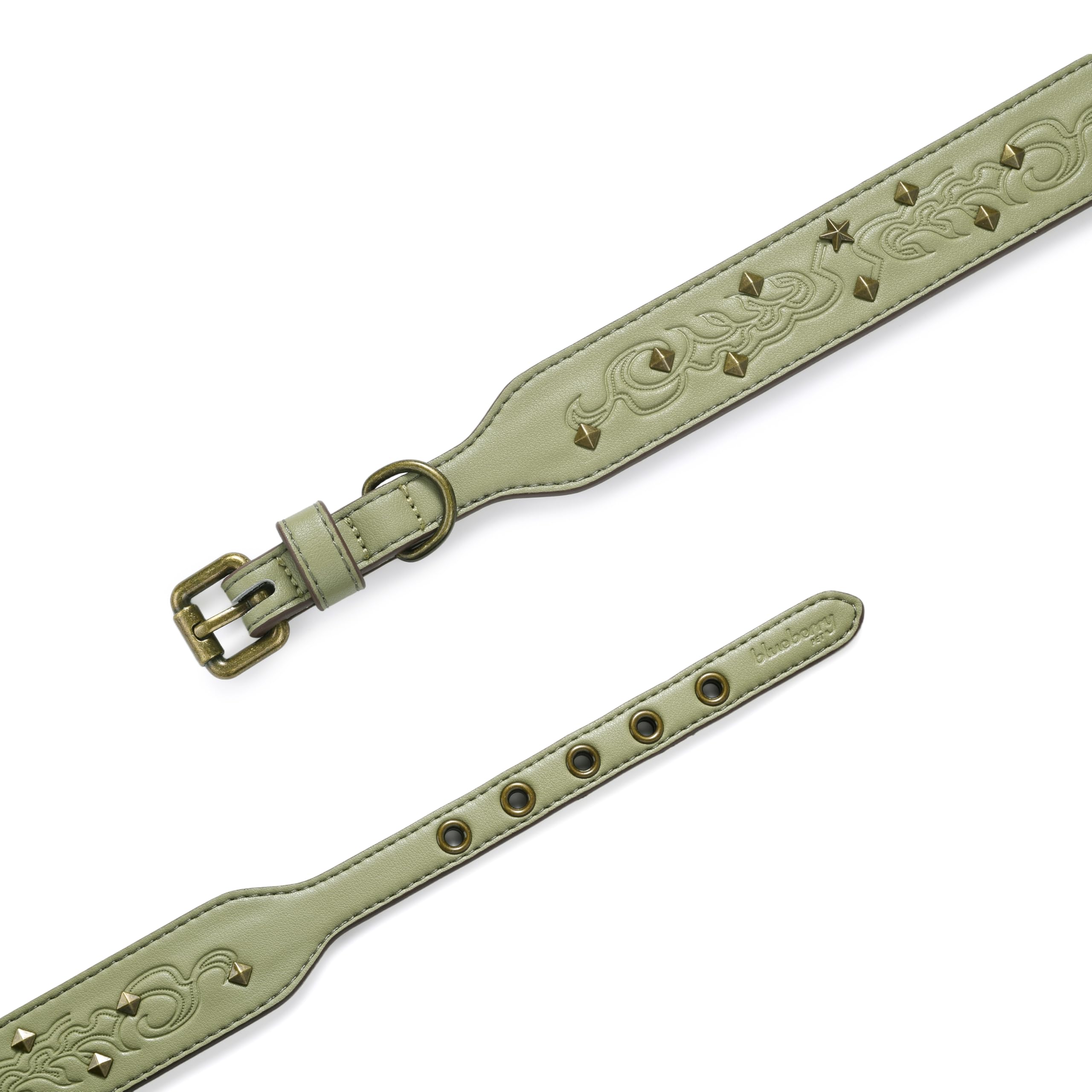 Cierre ajustable para un ajuste cómodo y seguro en el collar Blueberry Pet.