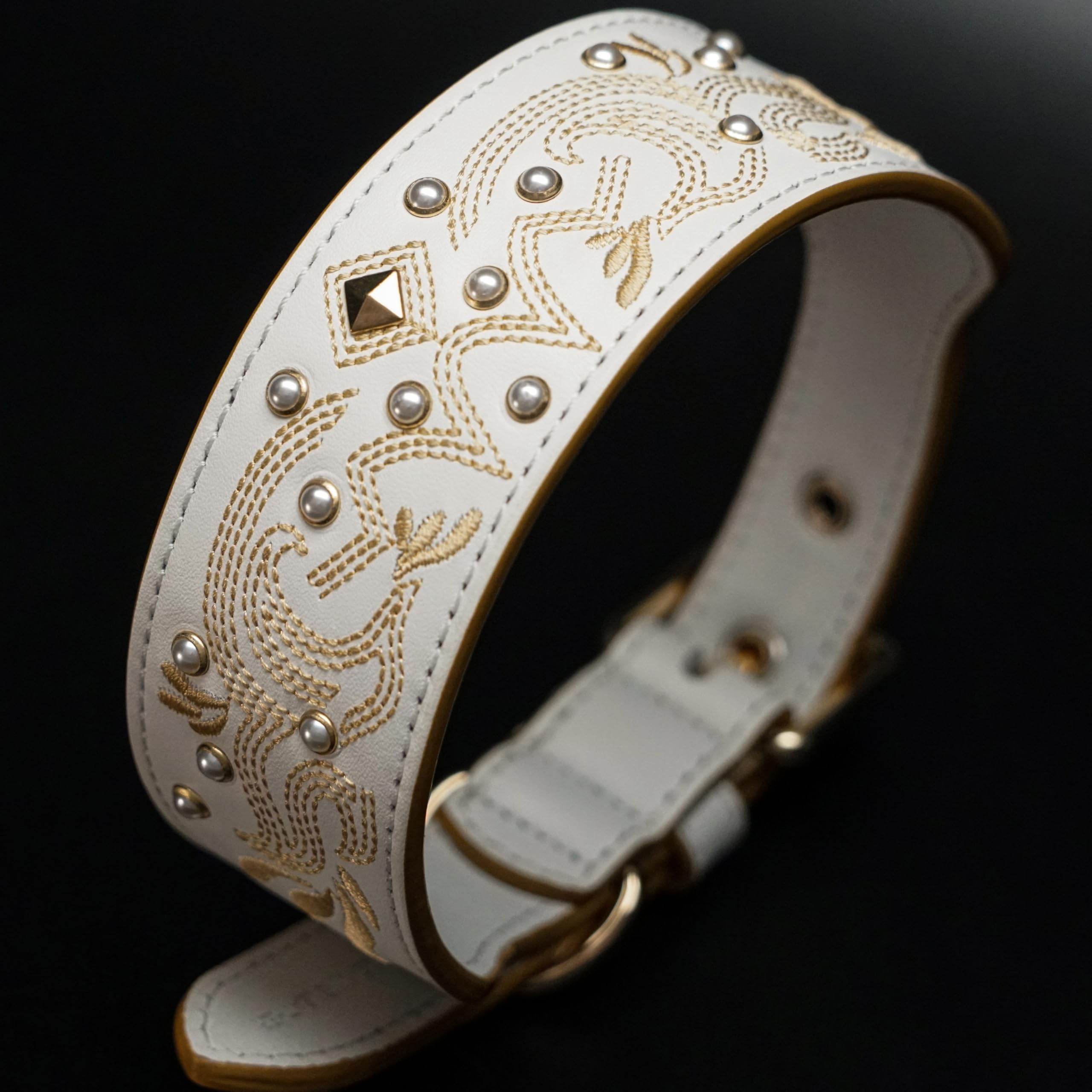Blueberry Pet collar estilo western con bordado y perlas