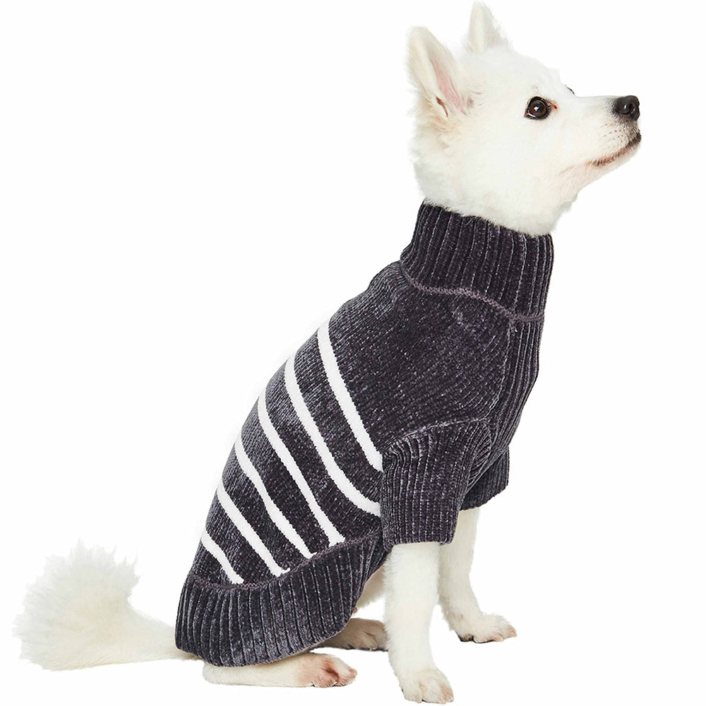 Blueberry Pet diseño rayas clásico, cuello alto para calor ligero
