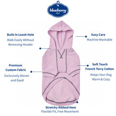 Blueberry Pet Essentials sudadera con capucha manga raglán para un look cómodo.