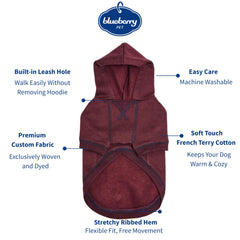 Blueberry Pet sudadera con capucha vista trasera para abrigo cómodo