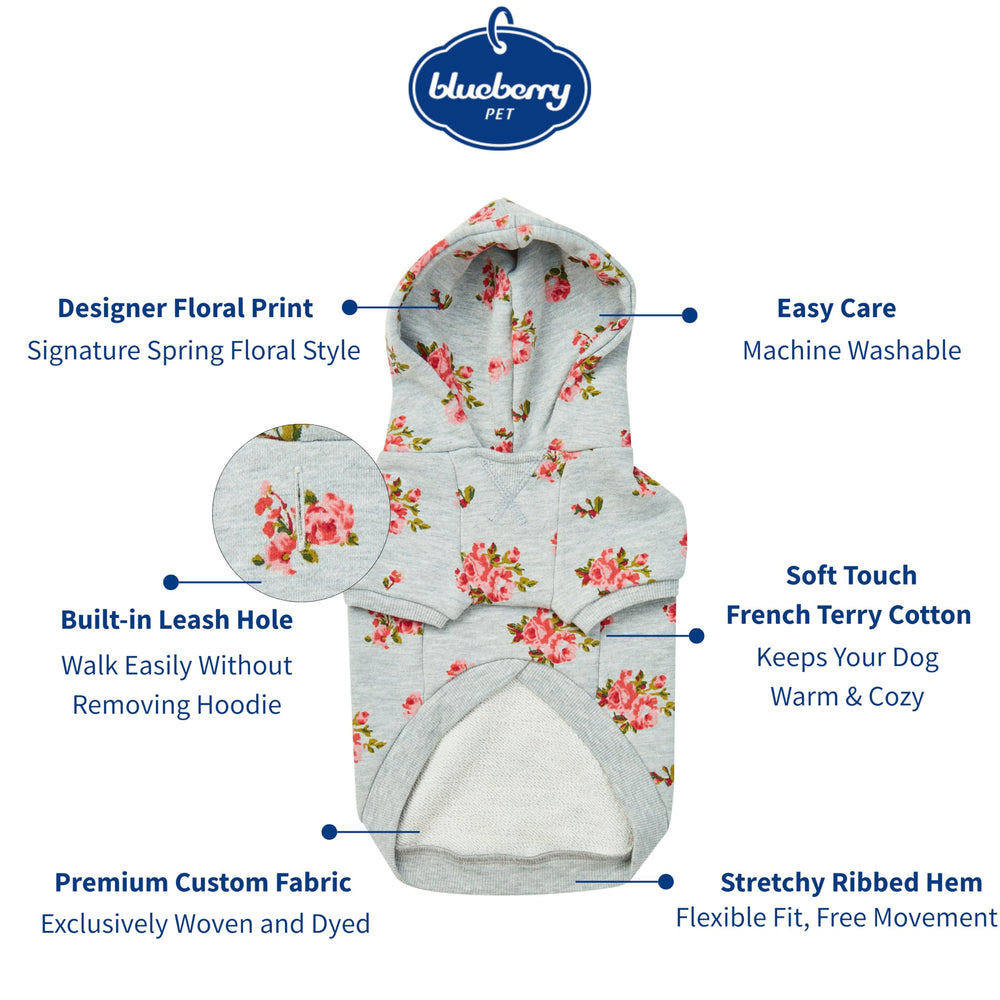 Blueberry Pet sudadera gris ligero para perros pequeños, perfecta para primavera.