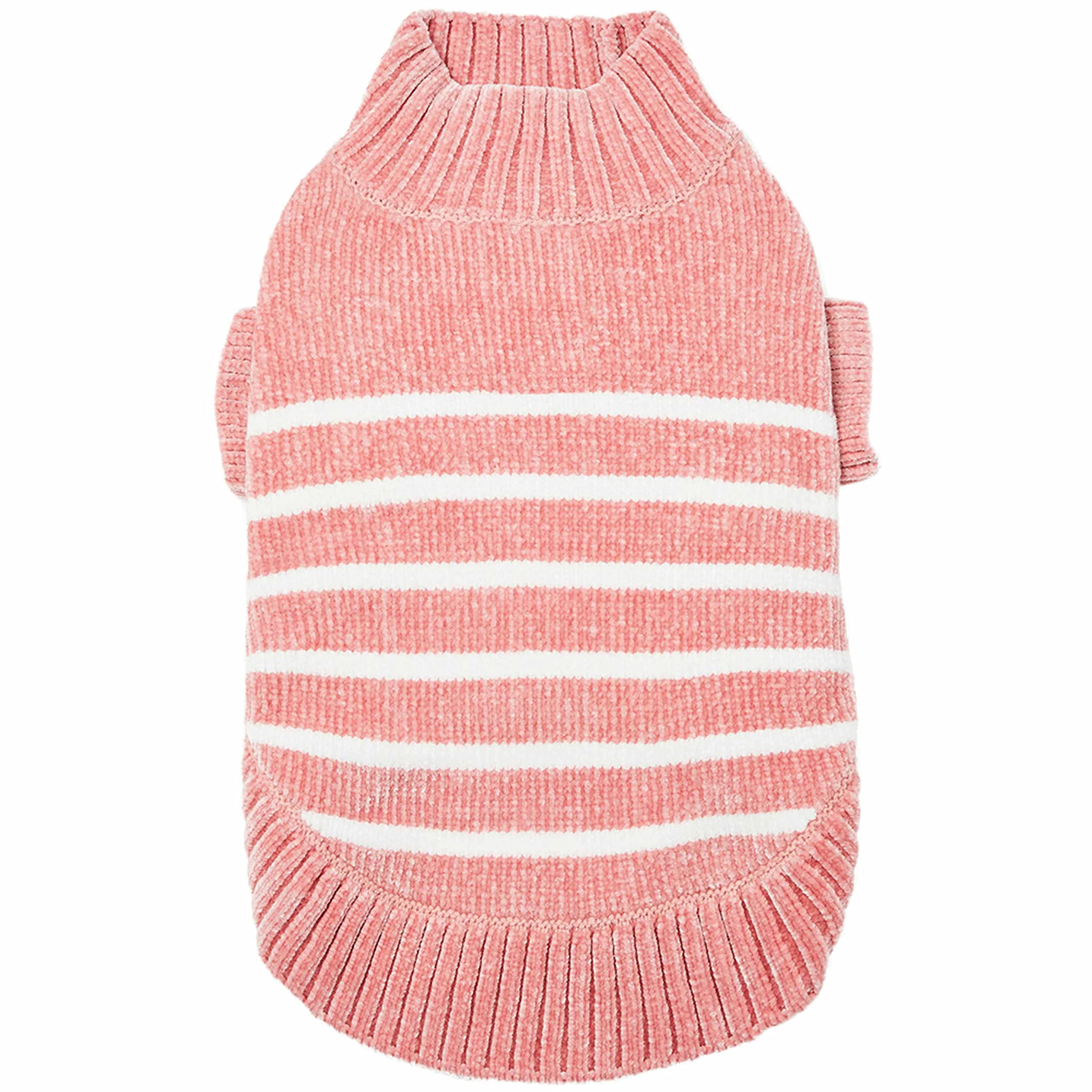 Blueberry Pet suéter rayas rosa polvo, talla 14, ideal para medir espalda.