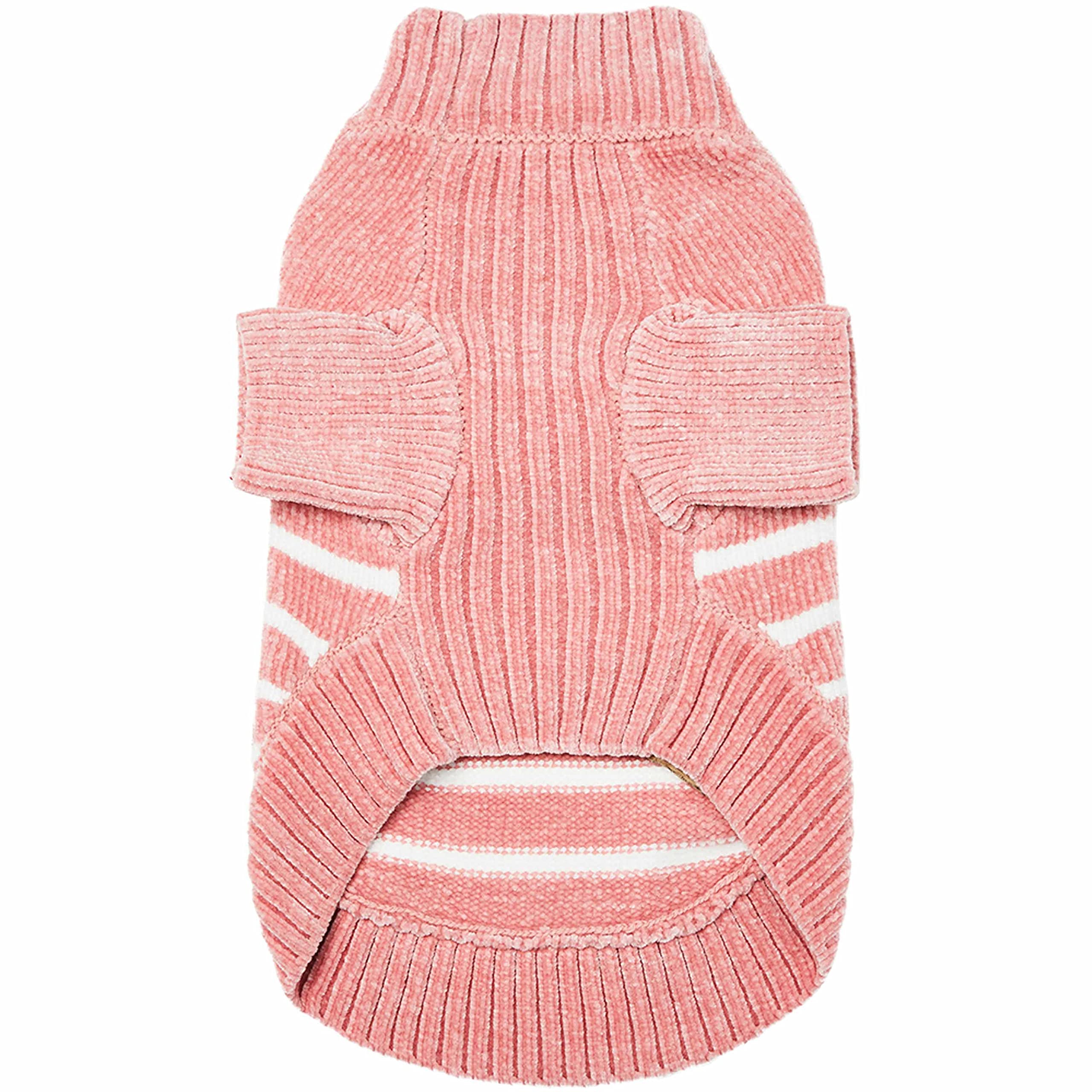 Blueberry Pet tejido chenille suave, rayas rosa polvo para un look elegante en casa.
