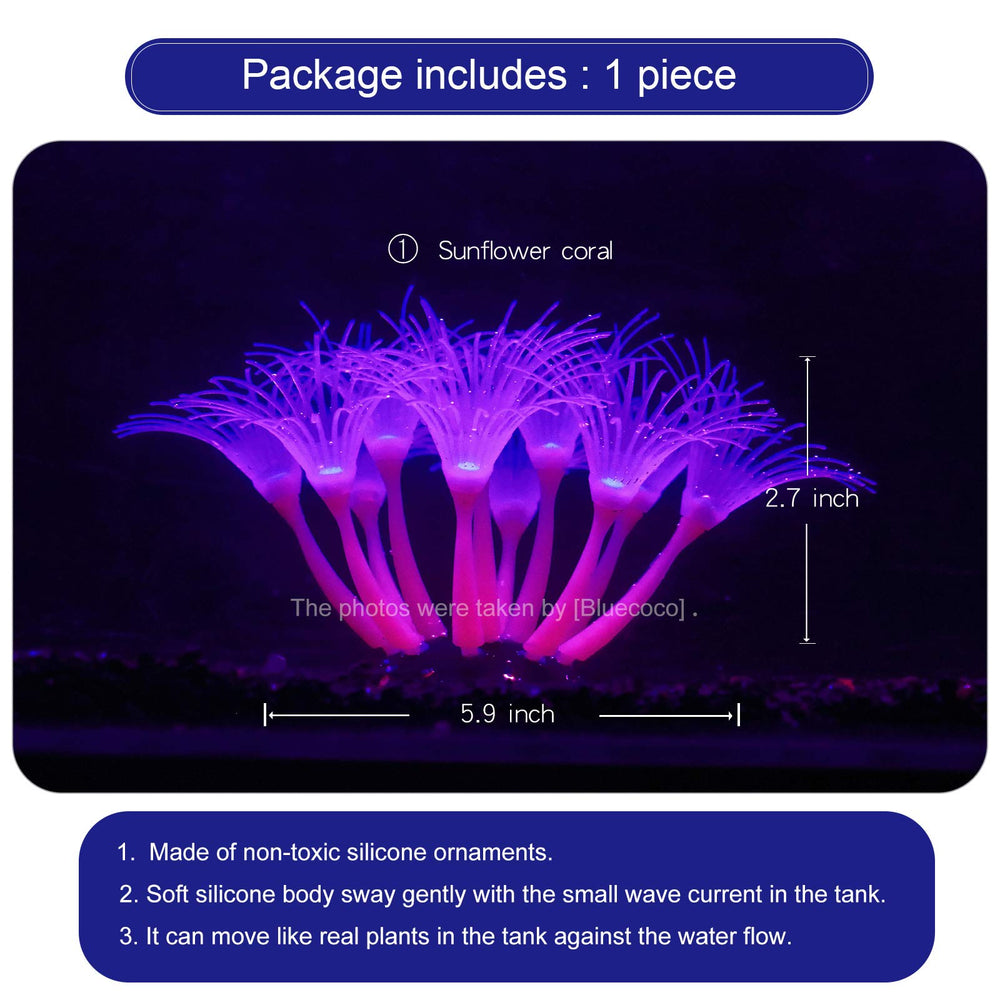 Bluecoco ornamentos de coral luminosos para acuario con iluminación adecuada.