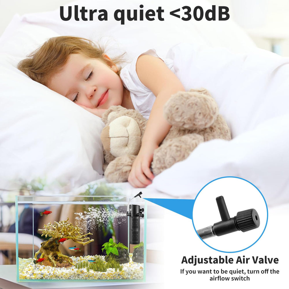 BlueYu aire ajustable dosifica oxígeno según peces y plantas.