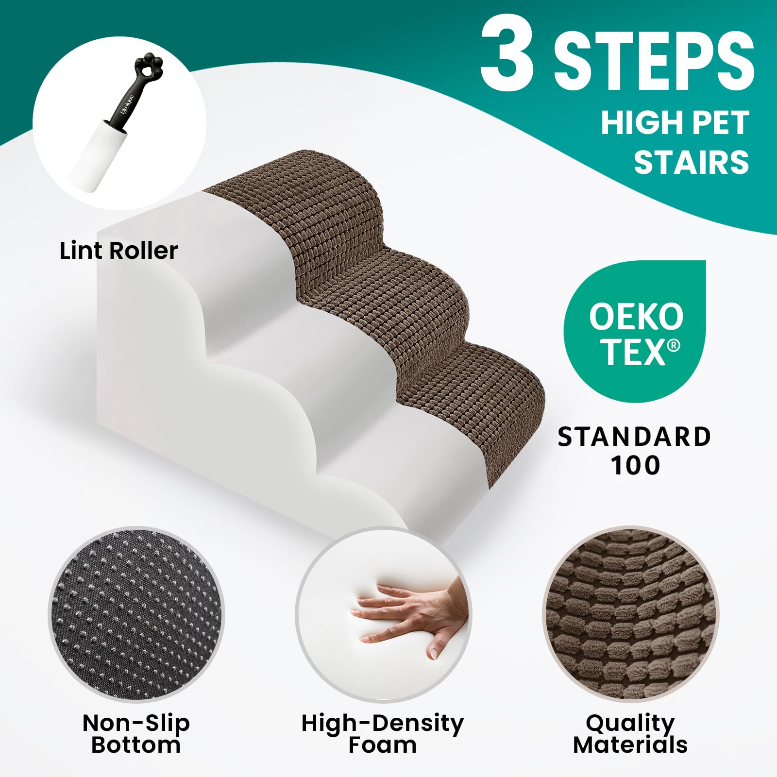 Blunique escalera de 15,8 pulgadas facilita subir a la cama de forma estable.