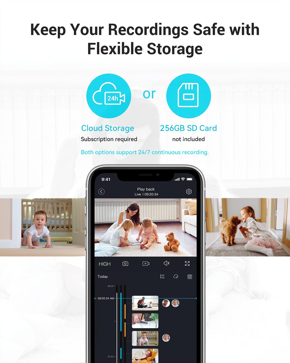 Blurams Configuración fácil y vista simultánea de hasta 4 cámaras.