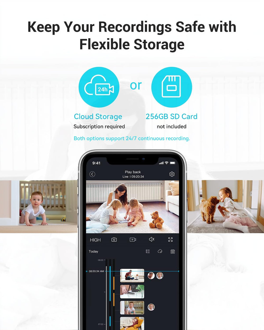 Blurams Configuración fácil y vista simultánea de hasta 4 cámaras.