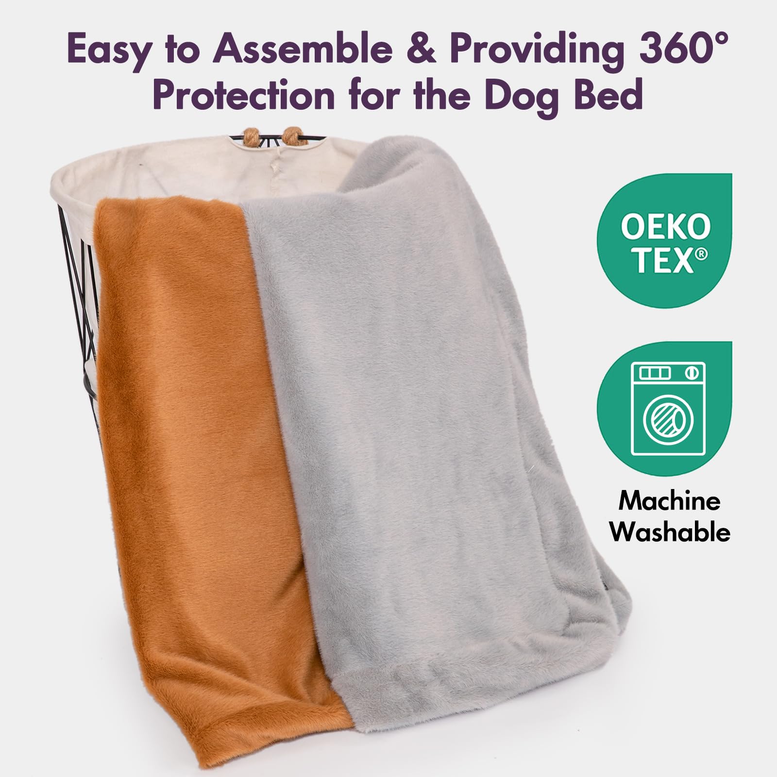 BLVOTKRO funda cama perro gris, puede rellenarse con textiles reutilizados.