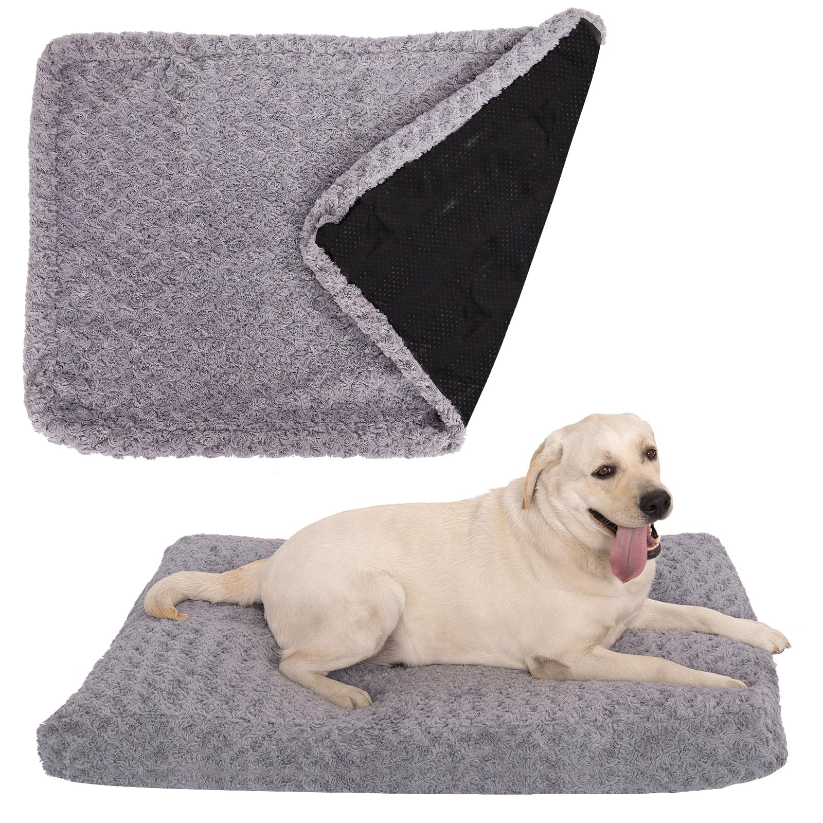 BLVOTKRO funda de cama para perro en rosa velvet gris, suave y duradera.