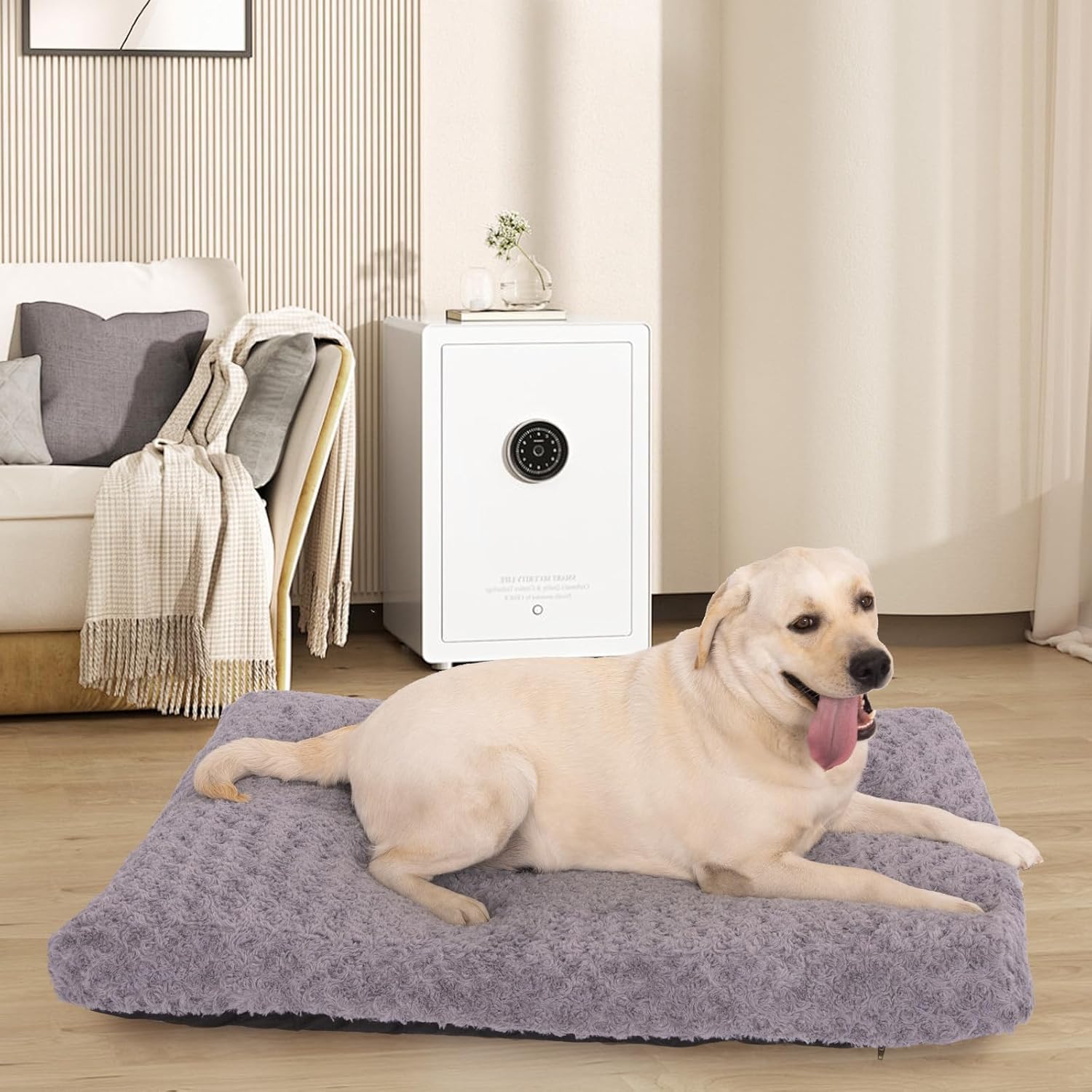BLVOTKRO funda cama perro rose velvet gris interior impermeable
