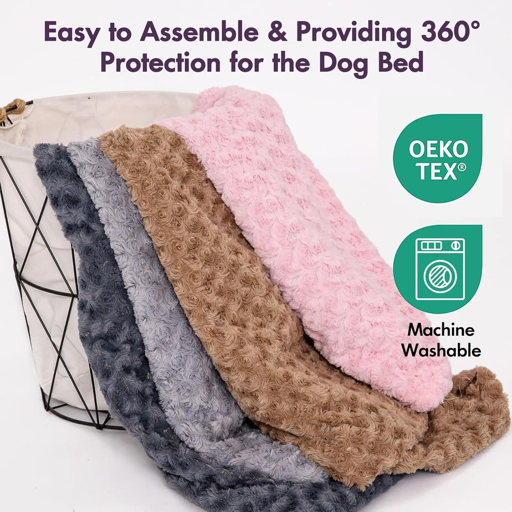 BLVOTKRO funda cama perro rose velvet gris opción sostenible reutilizando textiles