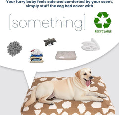 BLVOTKRO funda cama perro sostenible, relleno con textiles reutilizados para confort ecológico