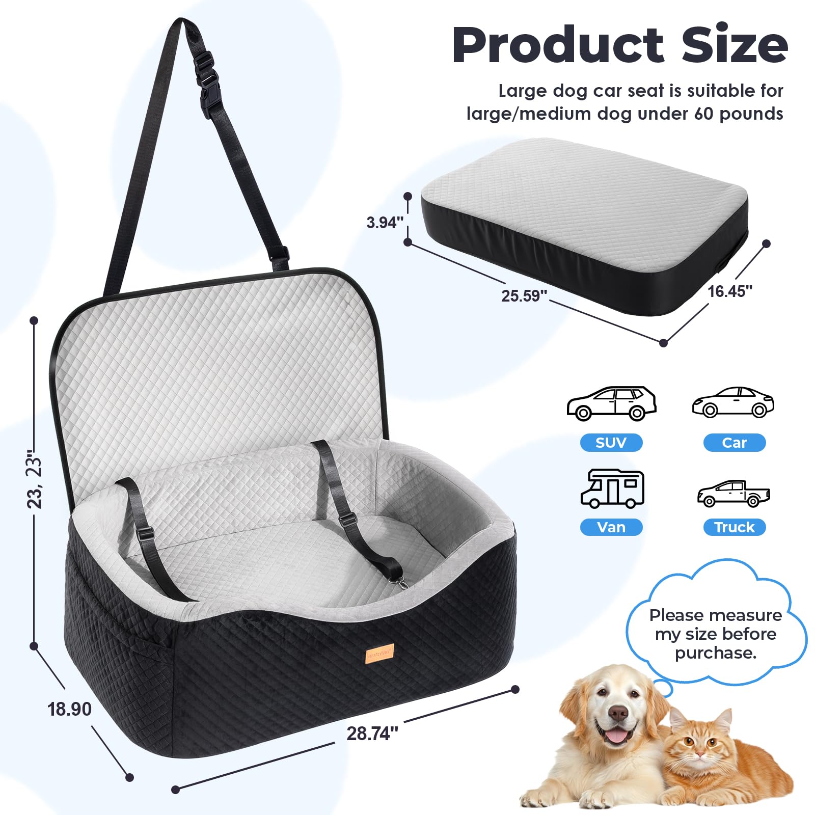 BLVRYVIO: asiento para dos perros pequeños, comodidad y libertad para mirar alrededor