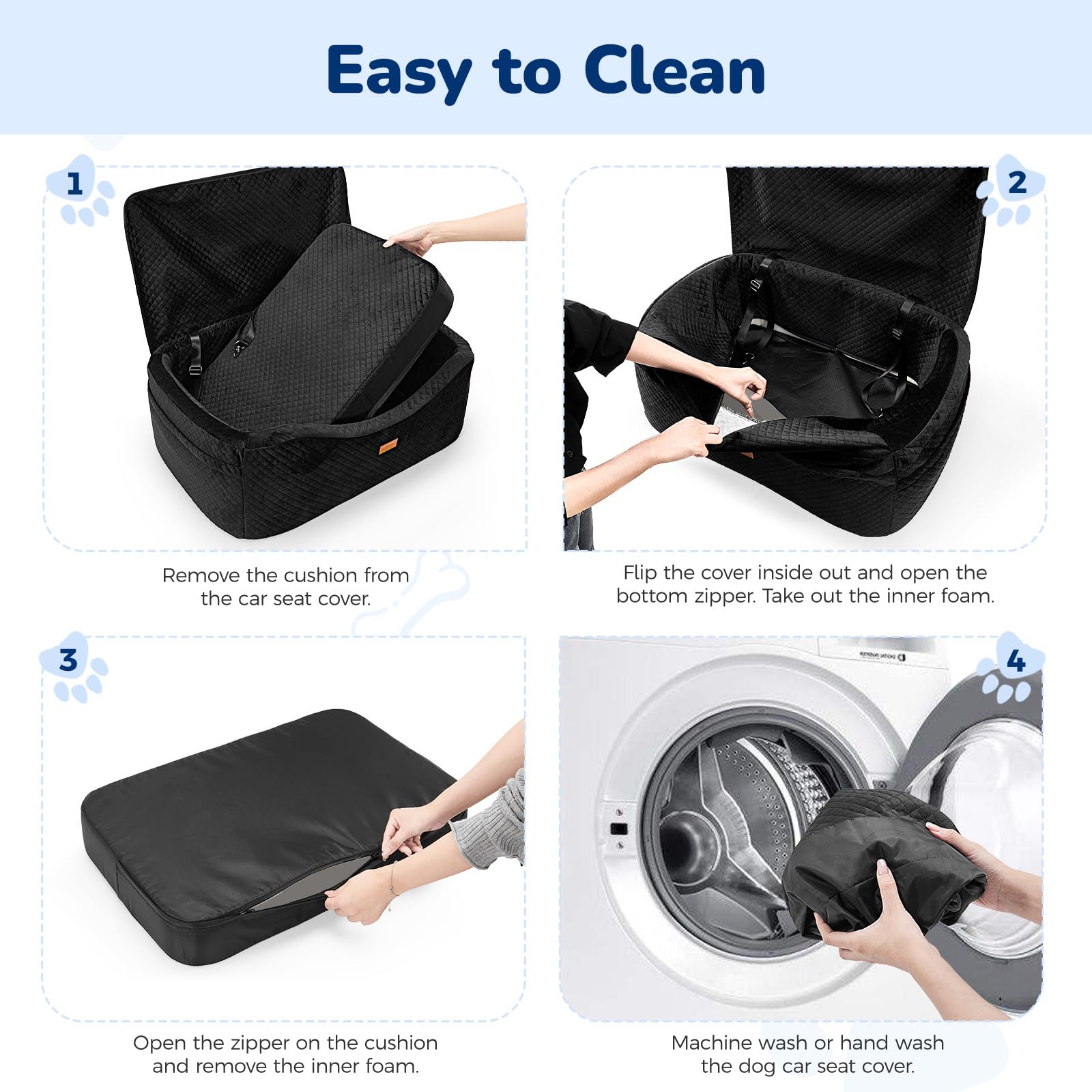 BLVRYVIO convertible-cama-perro transforma el asiento en cama portátil para coche.