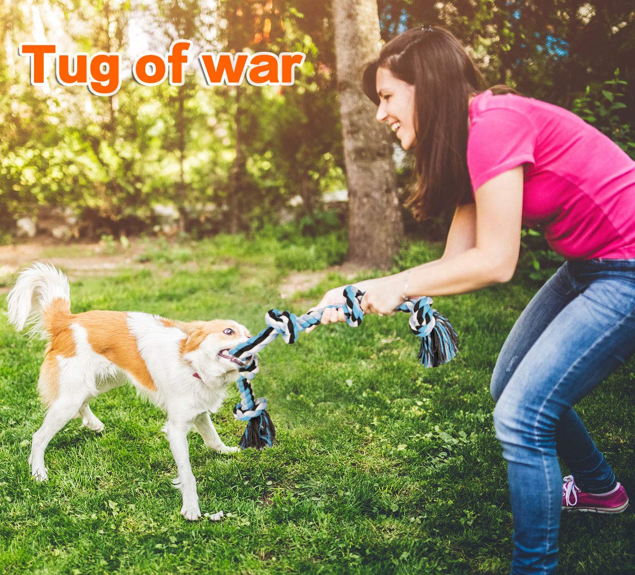 Bmag cuerda trenzada para perros grandes, diseño durable