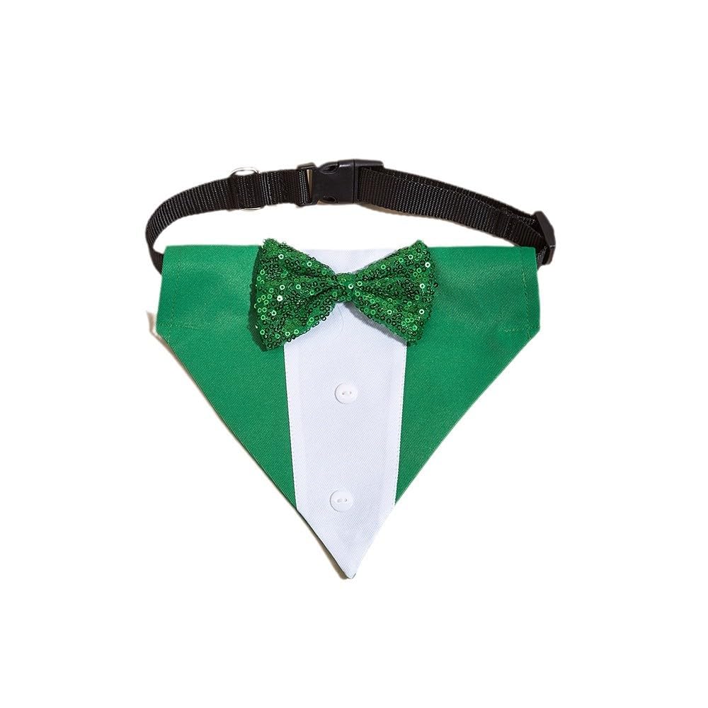 Bnibol collar tuxedo verde talla S, ideal para bodas.