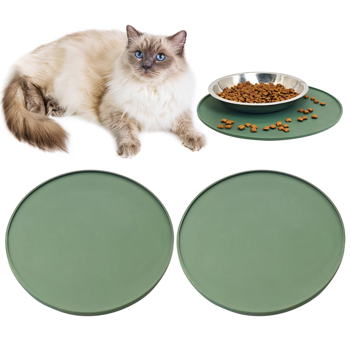 BNOSDM alfombrilla alimentacion silicona para gatos, antideslizante y duradera.