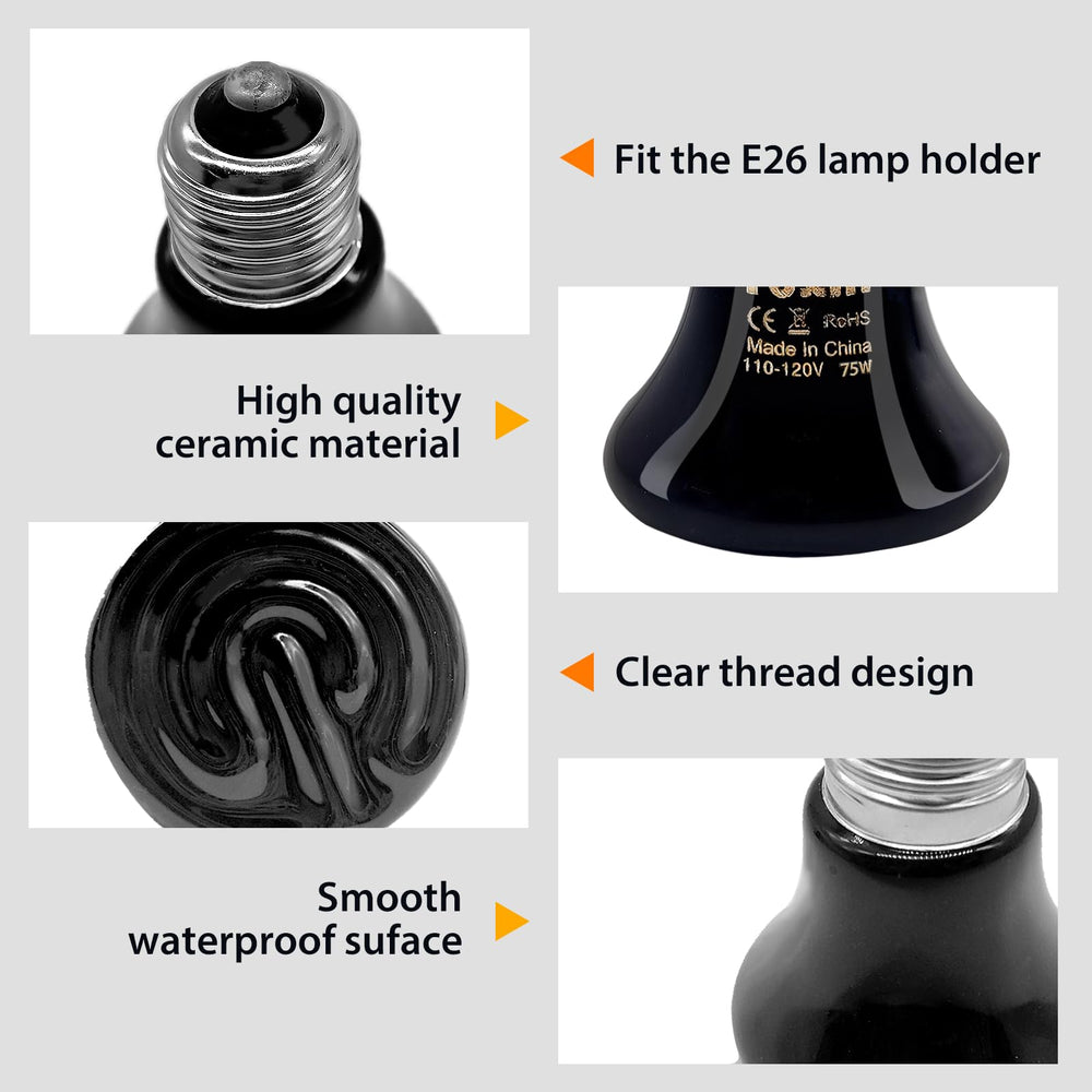 BNOSDM emisor cerámico 50W 4pack carcasa duradera para uso prolongado.
